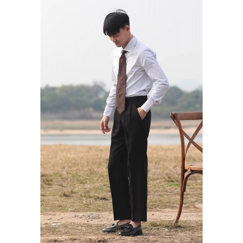 Casual High Waist Suit Business Drooping Straight Pants